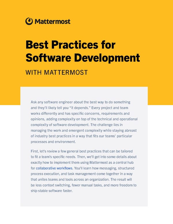 Best Practices for Software Development - Page 1